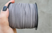 Load image into Gallery viewer, Grey Suede cord - high quality soft faux cord 2 m - 2,18  yards or 6,5 feet
