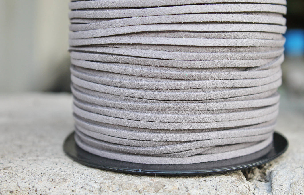 Grey Suede cord - high quality soft faux cord 2 m - 2,18  yards or 6,5 feet