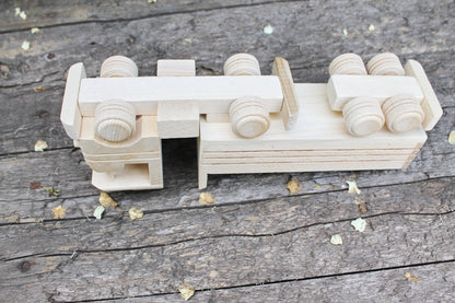 Machine-track, wooden toy, made of eco friendly beech wood