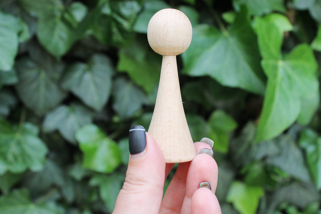 Unfinished wooden doll - 80 mm x 30 mm - made of eco-friendly - beech wood