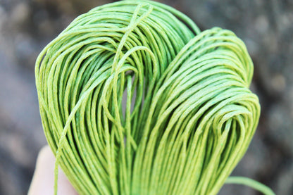 Light green Wax Cotton Cord 1mm 10 meters - 10,9 yards or 32,8 feet