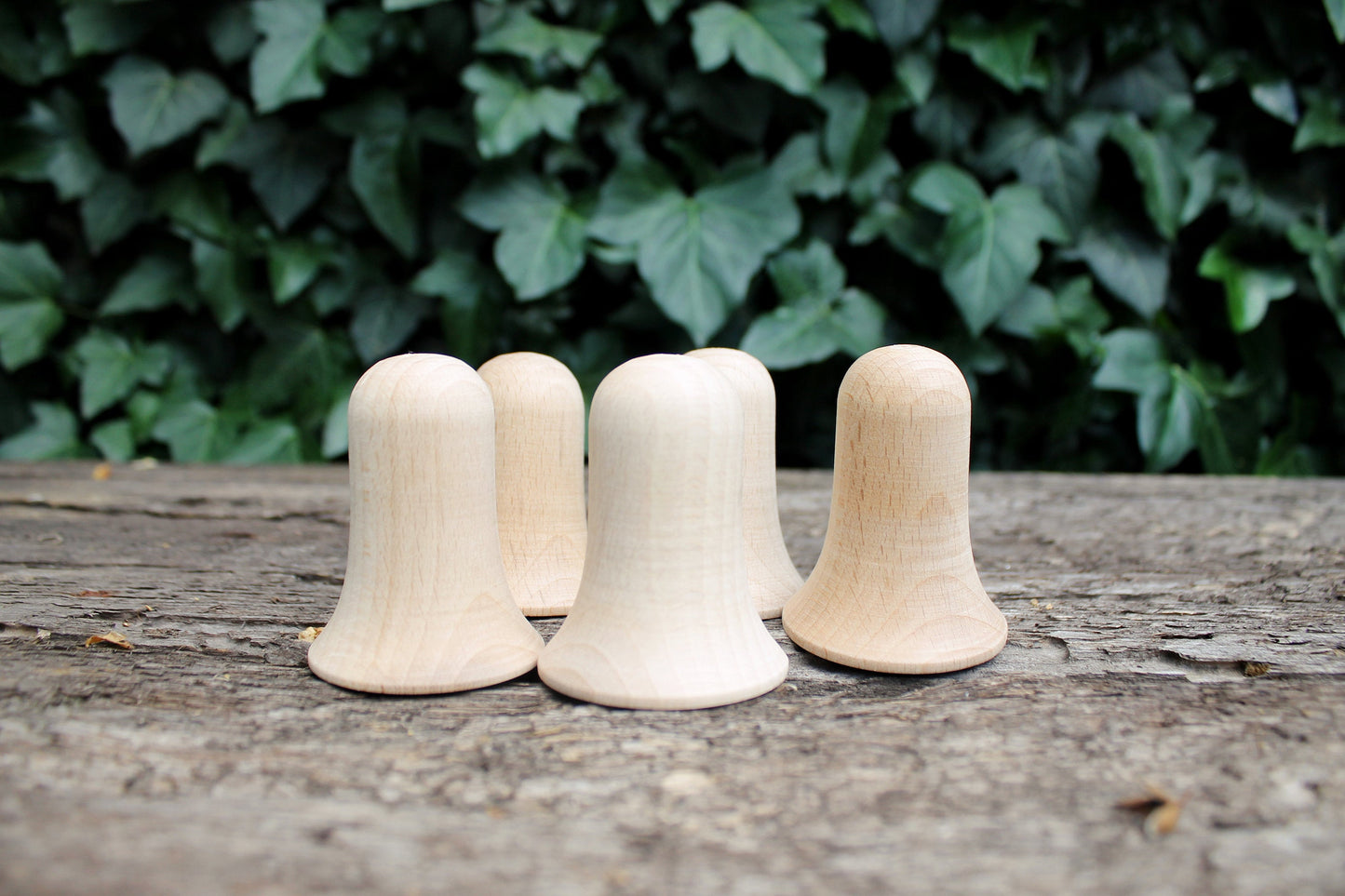 Wooden Bell Ornament 65 mm – Natural Beech wood Unfinished Bell – Christmas Decoration, Craft Supply, Eco Wooden Toy