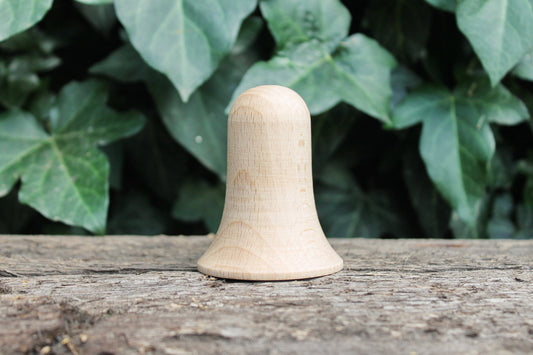 Wooden Bell Ornament 65 mm – Natural Beech wood Unfinished Bell – Christmas Decoration, Craft Supply, Eco Wooden Toy