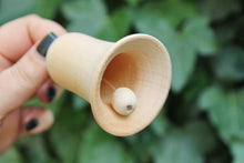 Load image into Gallery viewer, Wooden Bell 65 mm - unfinished wooden bell - with bead tongue - Christmas bell - wooden eco friendly toy
