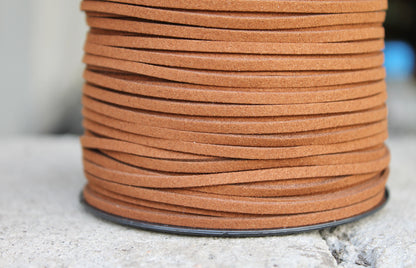 Brown Suede cord - high quality soft faux cord 2 m - 2,18  yards or 6,5 feet