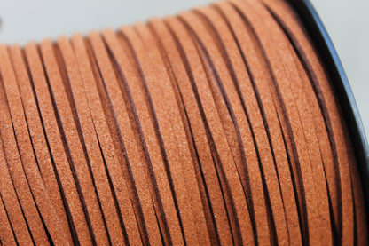 Brown Suede cord - high quality soft faux cord 2 m - 2,18  yards or 6,5 feet