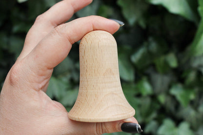 Wooden Bell Ornament 65 mm – Natural Beech wood Unfinished Bell – Christmas Decoration, Craft Supply, Eco Wooden Toy