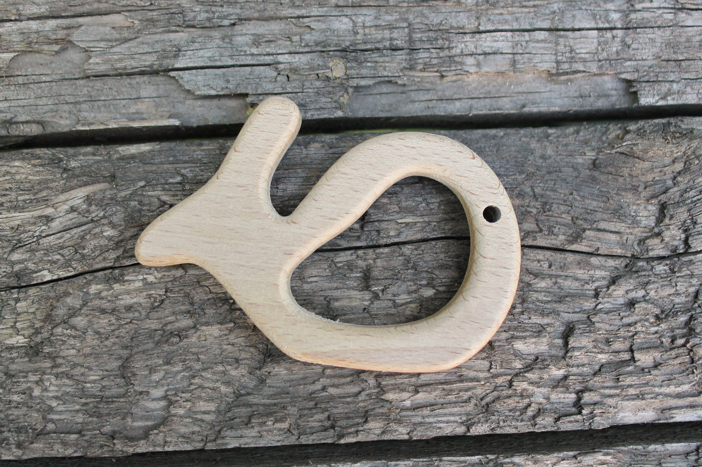 Whale-teether, natural, eco-friendly - Natural Wooden Toy - Teether - Handmade wooden teether