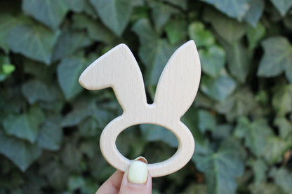 Rabbit-head-teether, natural, eco-friendly - Natural Wooden Toy - Teether - Handmade wooden teether