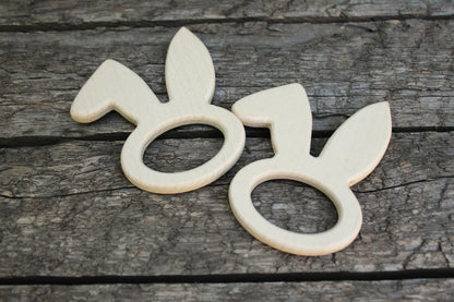 Rabbit-head-teether, natural, eco-friendly - Natural Wooden Toy - Teether - Handmade wooden teether