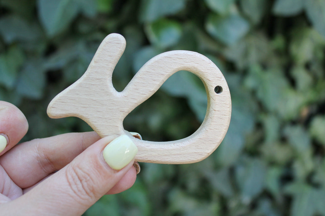 Whale-teether, natural, eco-friendly - Natural Wooden Toy - Teether - Handmade wooden teether