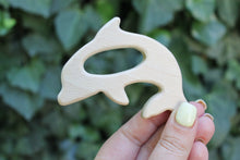 Load image into Gallery viewer, Dolphin-teether, natural, eco-friendly - Natural Wooden Toy - Teether - Handmade wooden teether
