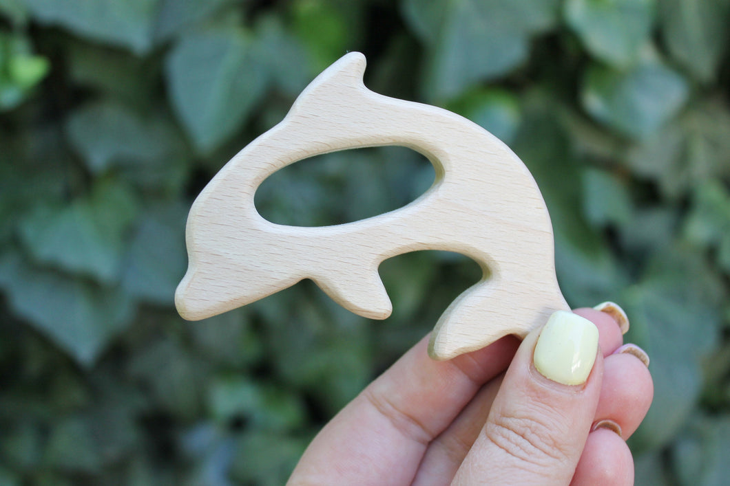 Dolphin-teether, natural, eco-friendly - Natural Wooden Toy - Teether - Handmade wooden teether