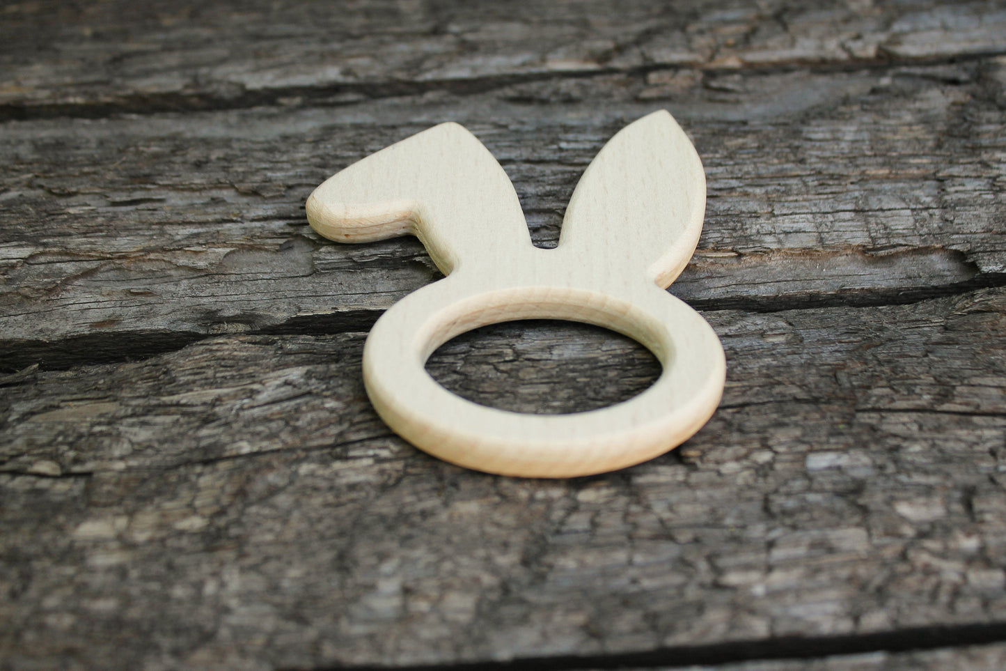 Rabbit-head-teether, natural, eco-friendly - Natural Wooden Toy - Teether - Handmade wooden teether