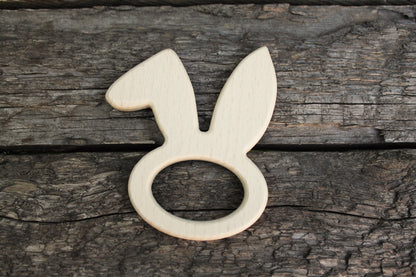 Rabbit-head-teether, natural, eco-friendly - Natural Wooden Toy - Teether - Handmade wooden teether