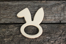 Load image into Gallery viewer, Rabbit-head-teether, natural, eco-friendly - Natural Wooden Toy - Teether - Handmade wooden teether
