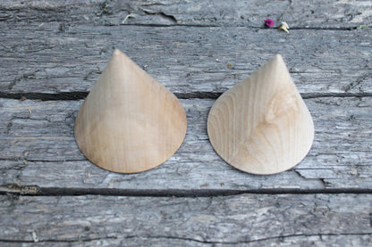 Big Wooden cones 80x75 mm - 3 inches - eco friendly - CONES - without holes - beech wood