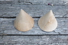 Load image into Gallery viewer, Big Wooden cones 80x75 mm - 3 inches - eco friendly - CONES - without holes - beech wood
