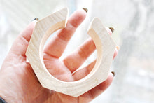 Load image into Gallery viewer, 35 mm Wooden bracelet unfinished round octahedral with a cut - natural eco friendly
