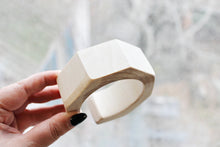 Load image into Gallery viewer, 35 mm Wooden bracelet unfinished round octahedral with a cut - natural eco friendly
