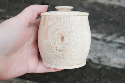 Unfinished wooden barrel (keg) 90 mm x 80 mm - natural eco-friendly - made of beech wood