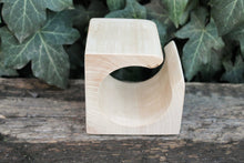 Load image into Gallery viewer, 70 mm BIG Wooden square bangle unfinished with one cut corner- natural eco friendly - Linden wood

