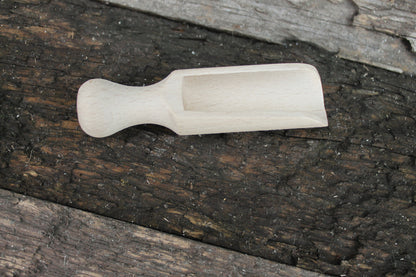 Handmade small wooden scoop for spices - 2.7 inches - natural eco friendly - made of beech wood