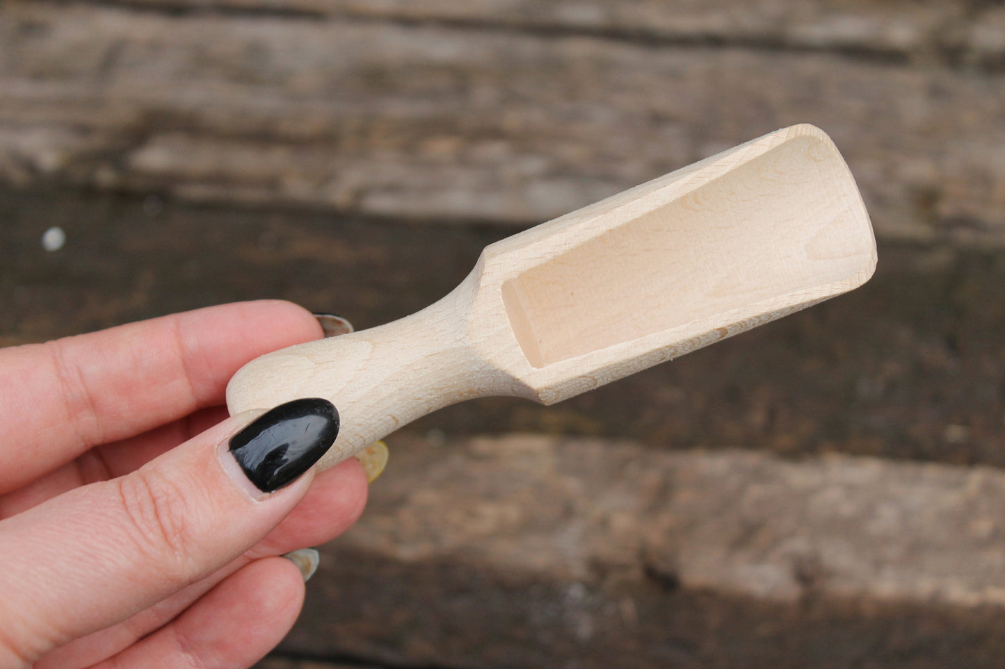 Handmade small wooden scoop for spices - 3.2 inches - natural eco friendly - made of beech wood