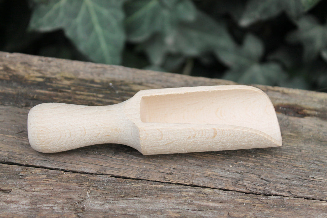 Handmade small wooden scoop for spices - 4.3 inches - natural eco friendly - made of beech wood