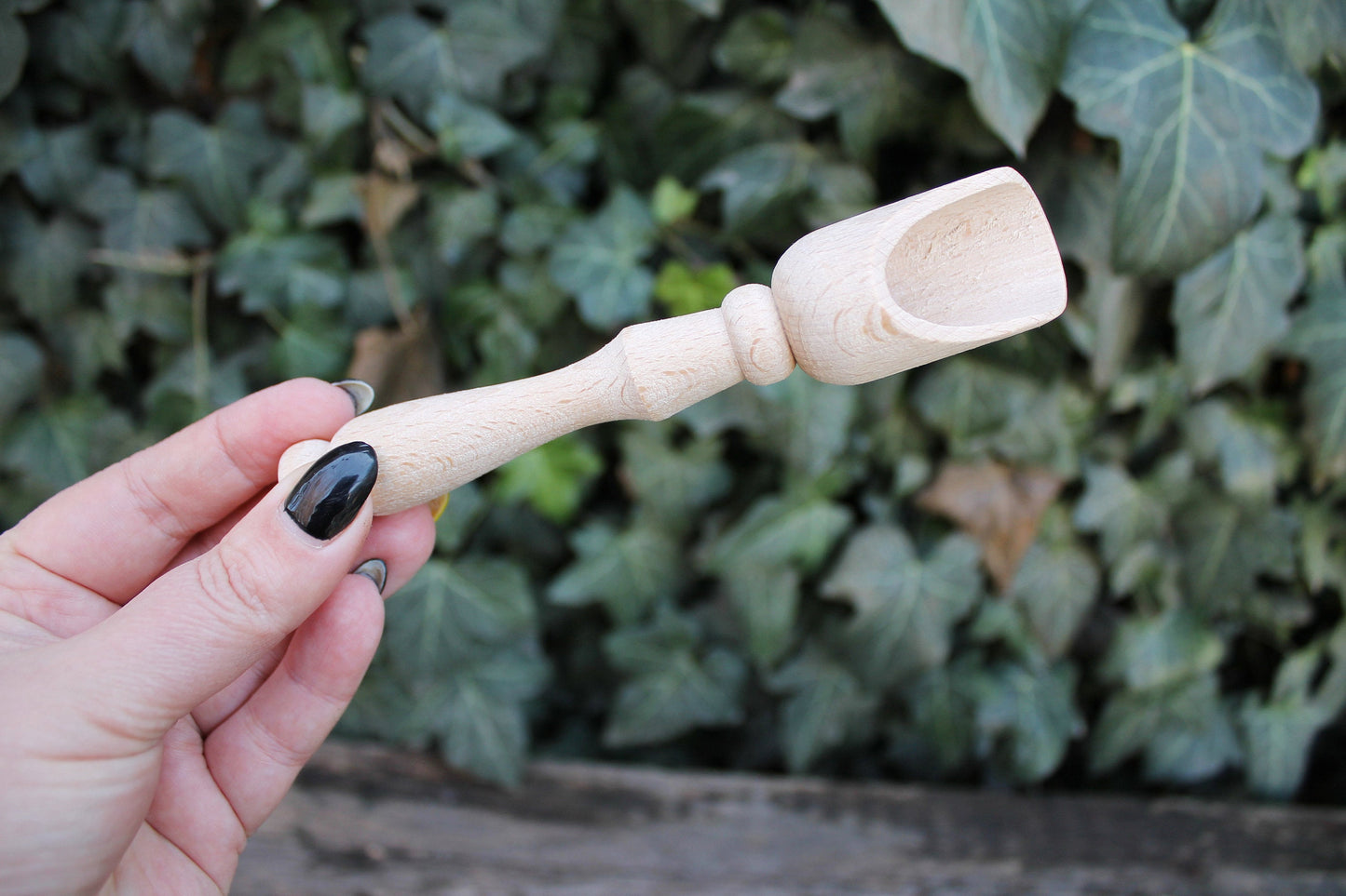 Handmade small wooden scoop for spices - natural eco friendly - made of beech wood