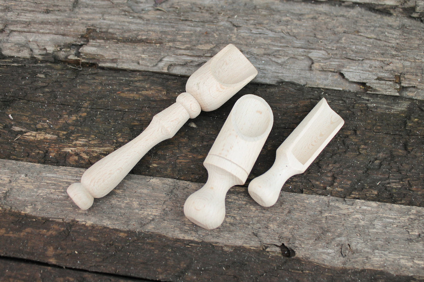Handmade small wooden scoop for spices - natural eco friendly - made of beech wood