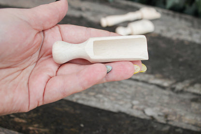 Handmade small wooden scoop for spices - 2.7 inches - natural eco friendly - made of beech wood