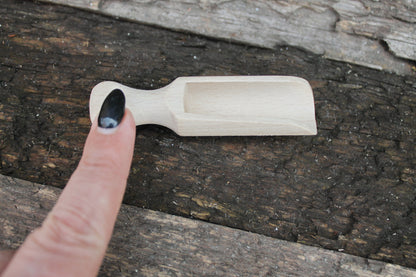 Handmade small wooden scoop for spices - 2.7 inches - natural eco friendly - made of beech wood