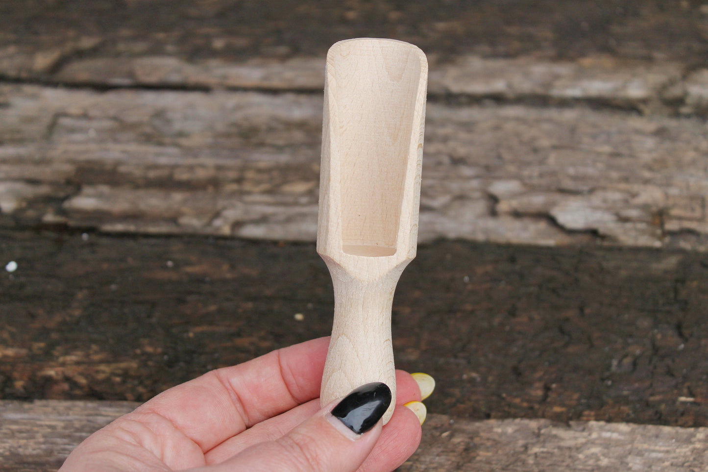 Handmade small wooden scoop for spices - 3.2 inches - natural eco friendly - made of beech wood