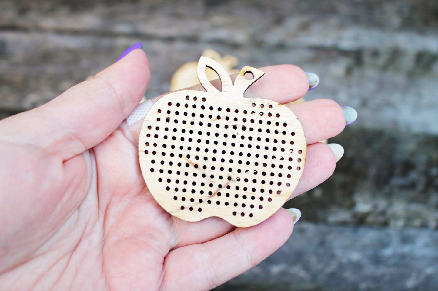 Apple Cross stitch pendant blank - blanks Wood Needlecraft Pendant - wooden cross stitch blank APPLE