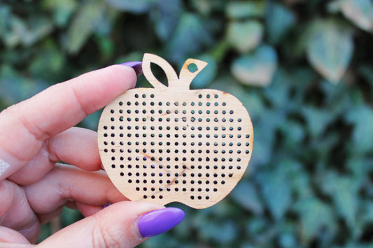 Apple Cross stitch pendant blank - blanks Wood Needlecraft Pendant - wooden cross stitch blank APPLE