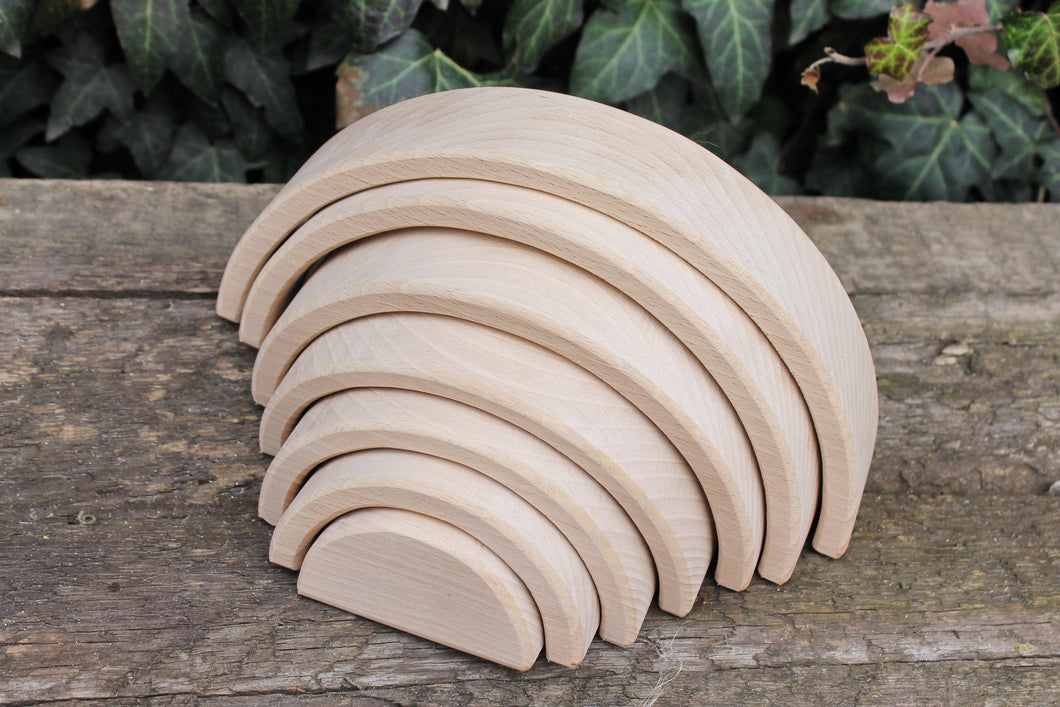 Big wooden rainbow 225 mm - 8.8 inches - handmade - eco friendly wood - beech-wood rainbow toy - wooden puzzle