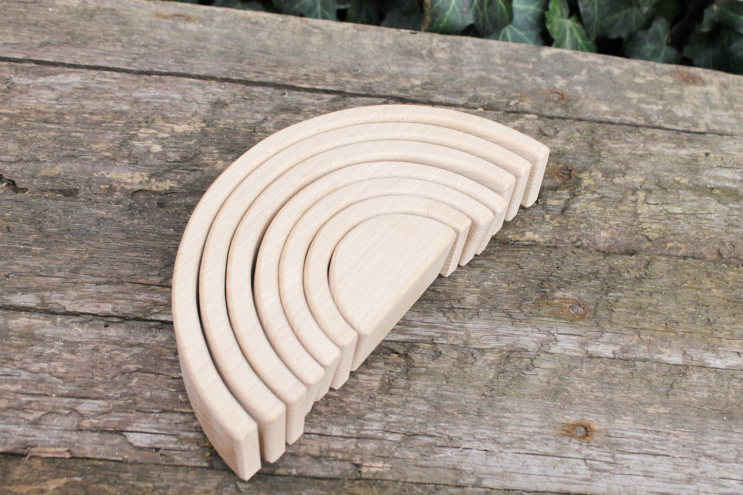 Big wooden rainbow 225 mm - 8.8 inches - handmade - eco friendly wood - beech-wood rainbow toy - wooden puzzle