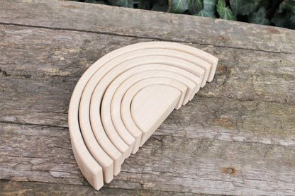 Big wooden rainbow 225 mm - 8.8 inches - handmade - eco friendly wood - beech-wood rainbow toy - wooden puzzle