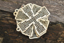 Load image into Gallery viewer, SET OF 5 - CROSS - Cross stitch pendant blank - blanks Wood Needlecraft Pendant, Necklace or Earrings - wooden cross stitch blank
