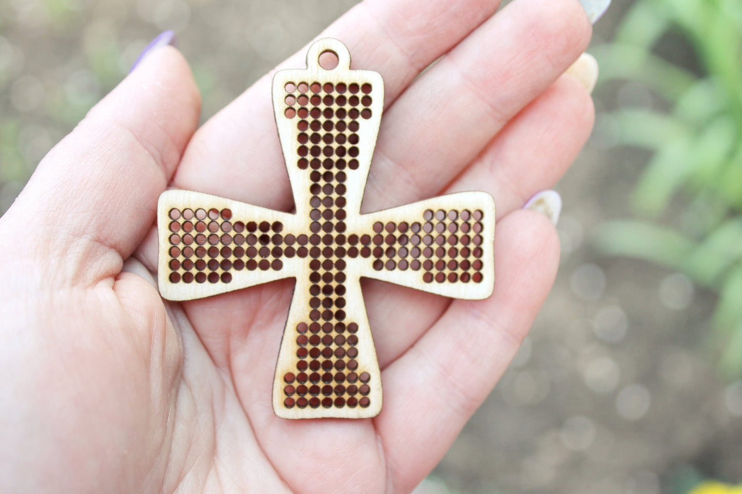 SET OF 5 - CROSS - Cross stitch pendant blank - blanks Wood Needlecraft Pendant, Necklace or Earrings - wooden cross stitch blank