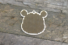 Load image into Gallery viewer, SET OF 5 - Bear Cross stitch pendant blank - blanks Wood Needlecraft Pendant - wooden cross stitch blank
