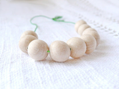 13 mm Natural wooden beads 10 pcs - eco friendly - beech wood