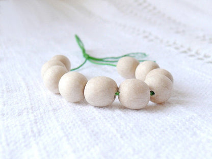 11 mm natural wooden beads 25 pcs - eco friendly - beech wood