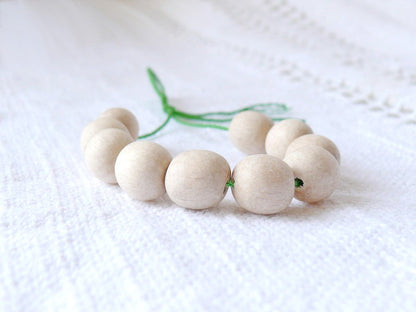 11 mm natural wooden beads 10 pcs - eco friendly - beech wood