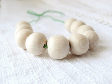 Load image into Gallery viewer, 15 mm Natural wooden beads 10 pcs - eco friendly - beech wood
