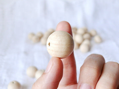 20 mm Wooden beads 50 pcs - natural eco friendly