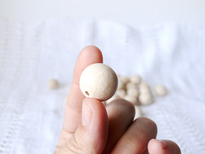 18 mm Natural wooden beads 10 pcs - eco friendly