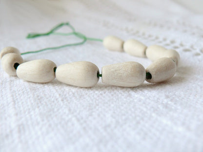 16 mm natural wooden drop beads 25 pcs - eco friendly