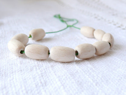 8x15 mm Unfinished wooden oval beads 10 pcs - eco friendly